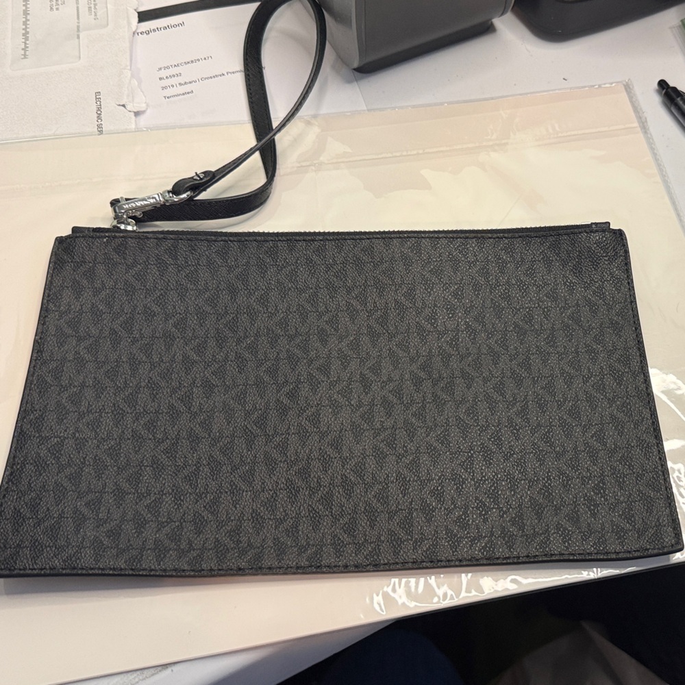 Michael Kors Black Patterned Wristlet